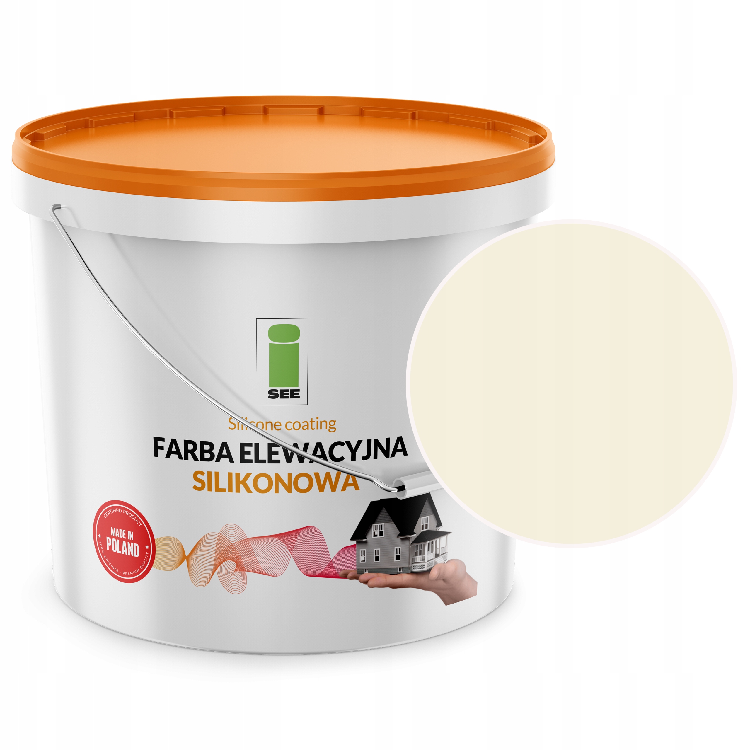 Silikónová farba na fasády a steny VIDÍM 10 l BLOKOVANÁ BIELA V BÉŽOVEJ mat.